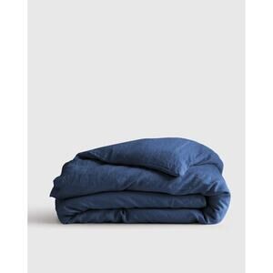 NWOT Quince European Linen Duvet Cover Indigo Blue Full / Queen